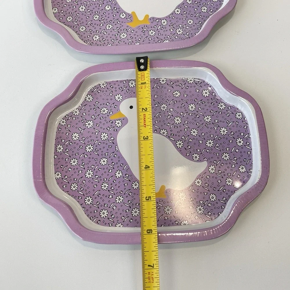 Action Industries, Inc.‎ Designs Vintage Duck Tin Trinket Trays Set Of 2 1986